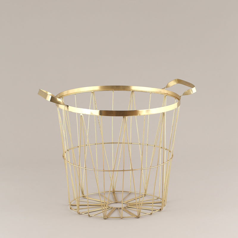 Brass plated wire basket