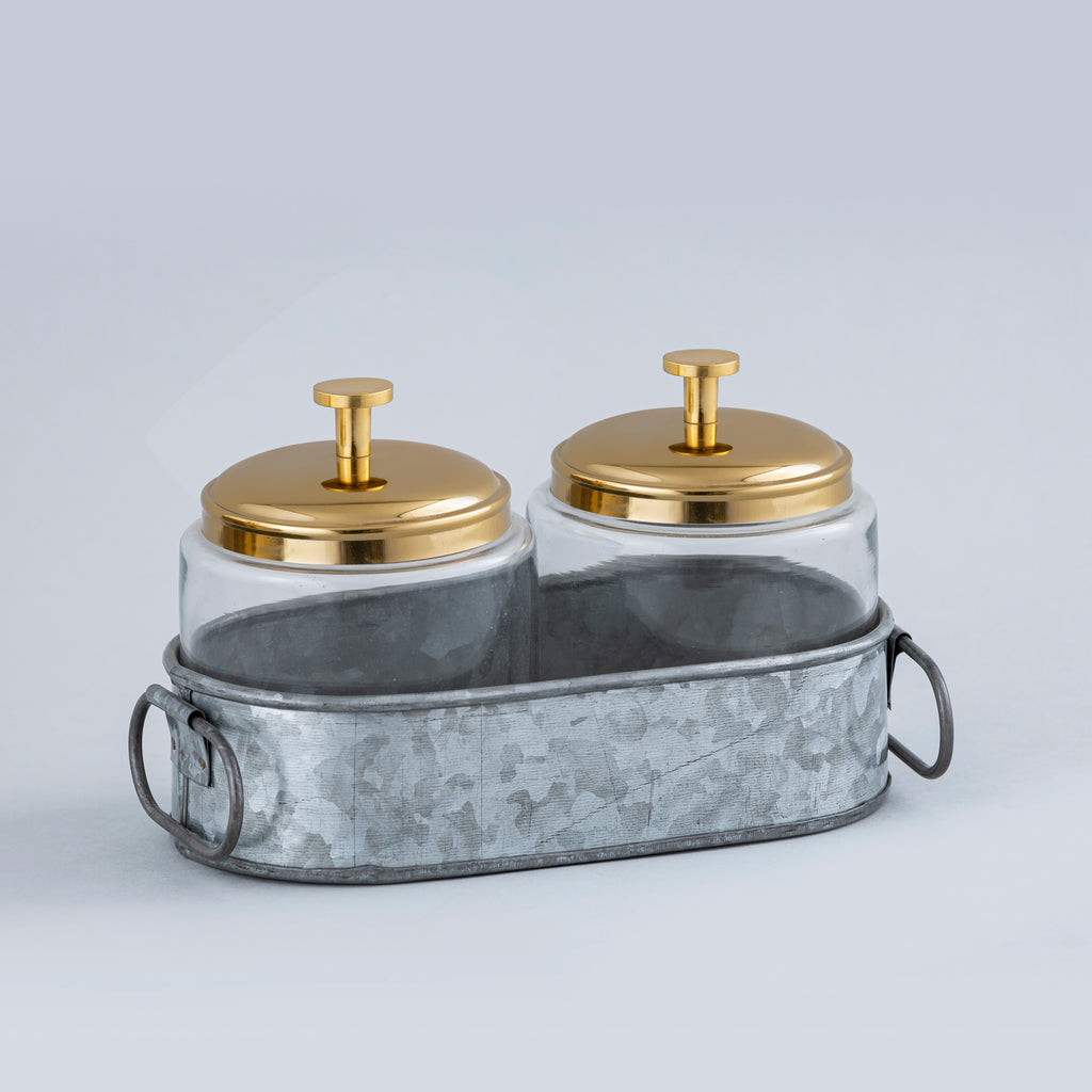 Glass & Iron Canister s/2