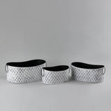 Set of 3 Grey and White Ice Buckets