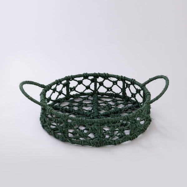 Handwoven dark green basket