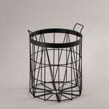 Geometric Design Basket With Handles