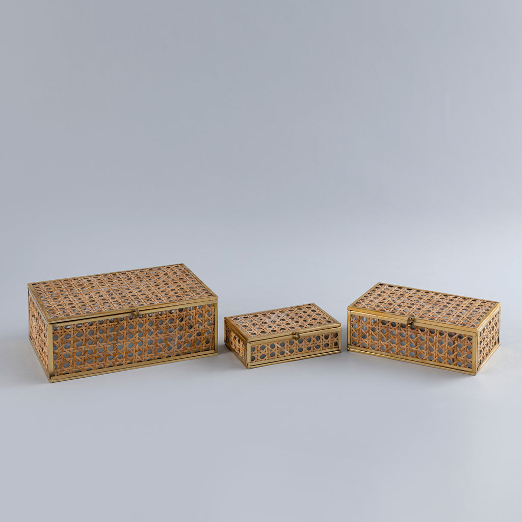 NATURAL CANE WICKER DECOR BOX