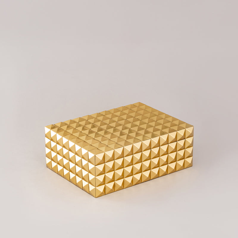 GOLD LARGE RECTANGULAR BONE TRUNK BOX