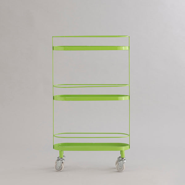 THREE-STORY GREEN MULTI-PURPOSE TROLLEY