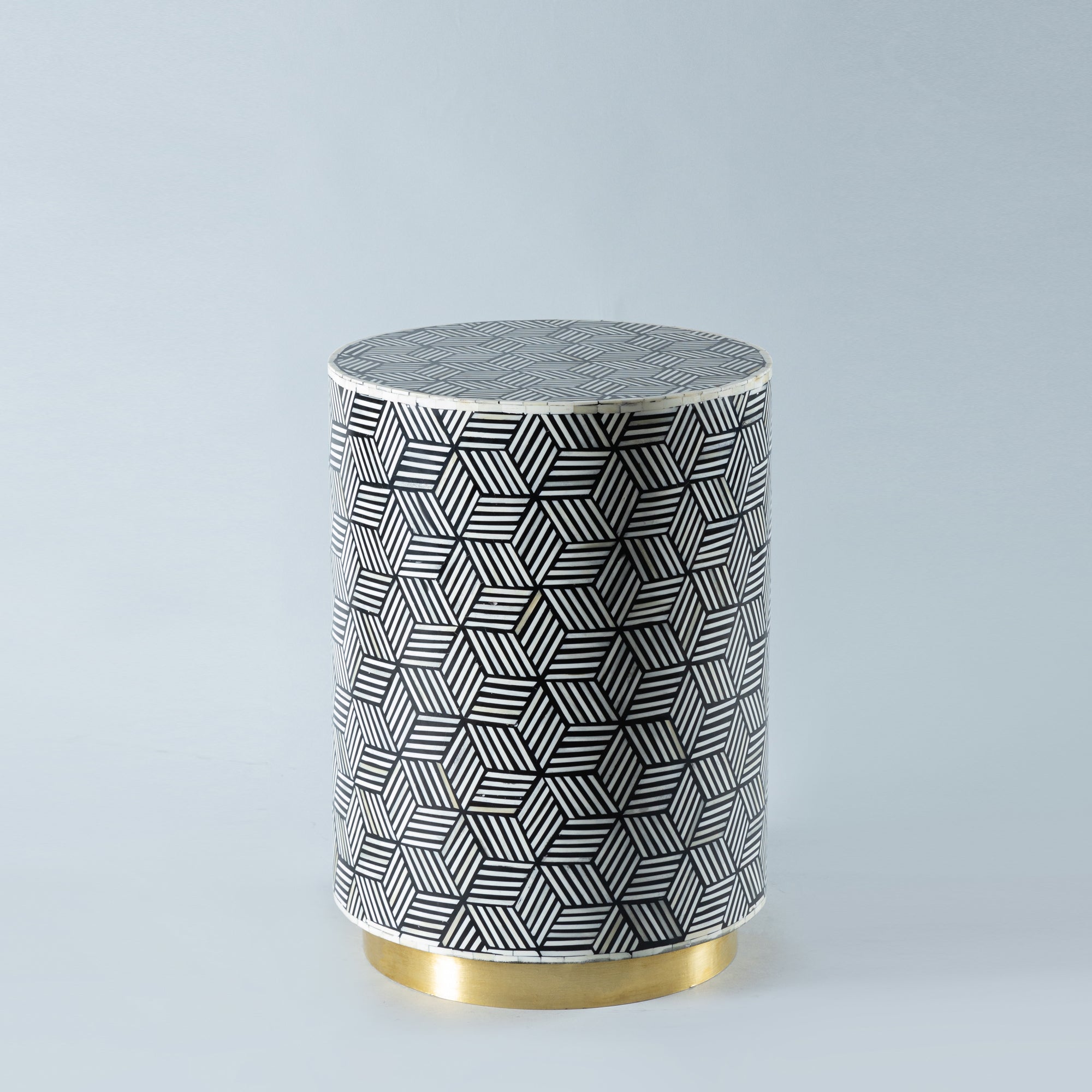Cylindrical Pattern Side Table – Indecraft