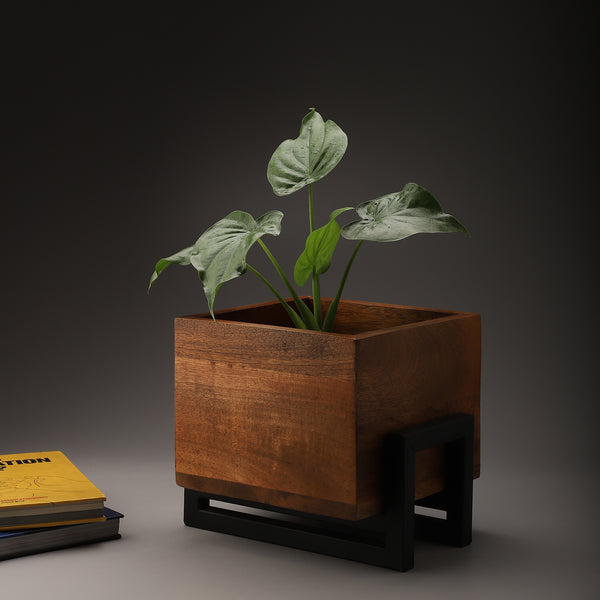 S/2 Wooden Square Planters