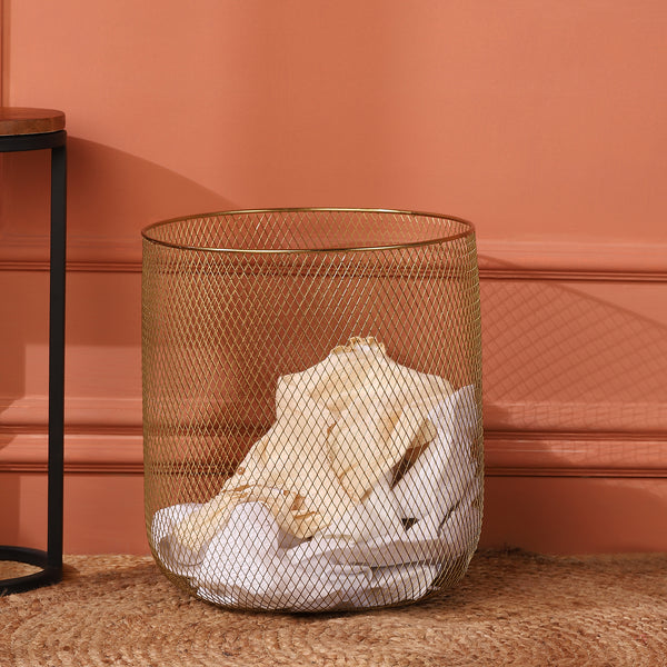 Brass plated wastebasket