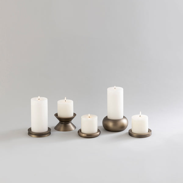 CANDLE HOLDERS ANTIQUE BRASS - SET OF 5