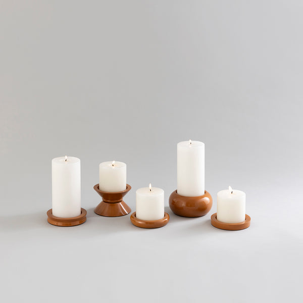 CANDLE HOLDERS TERRACOTTA - SET OF 5