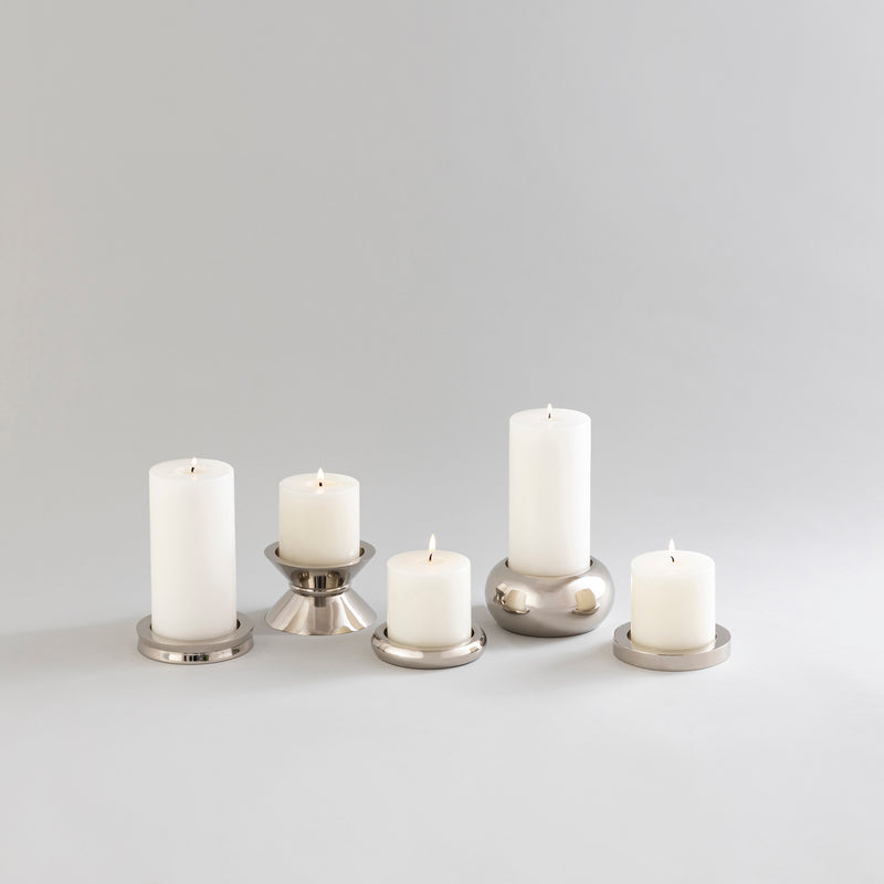 CANDLE HOLDERS NICKLE - SET OF 5