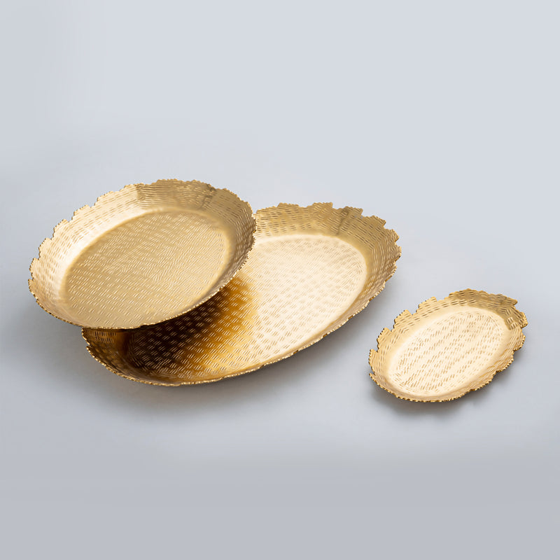 Gold Oval Tray Set Of 3