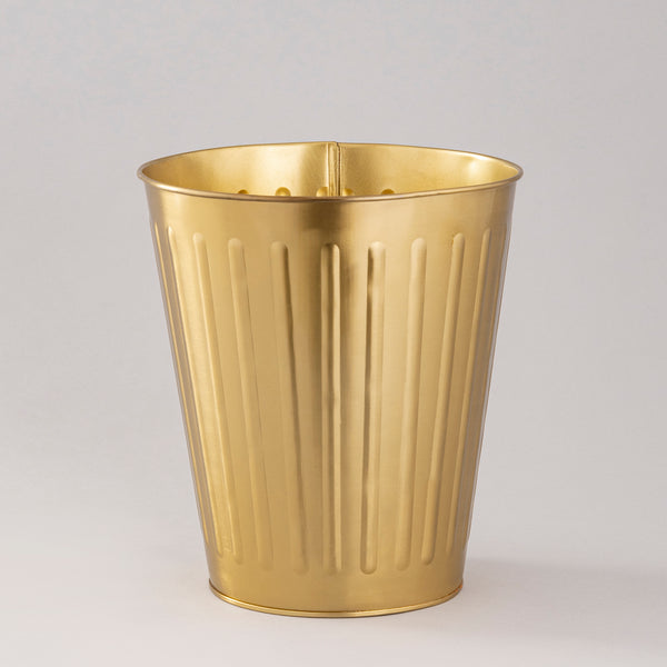Gold Round gold waste bin