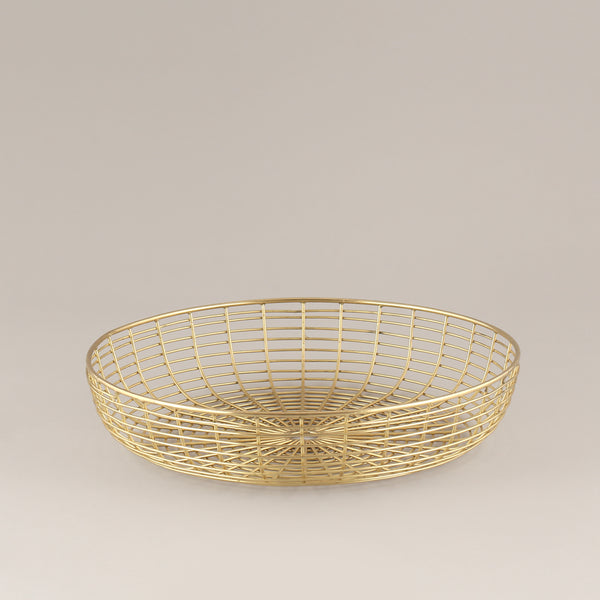Brass plated steel basket