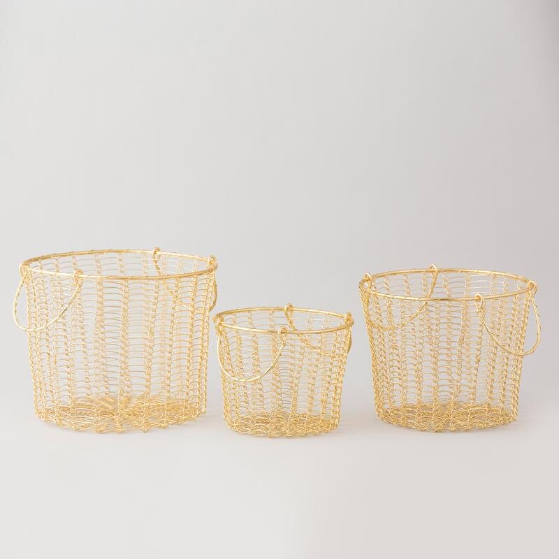 Gold handwoven baskets