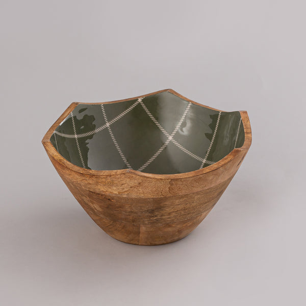 Bale-Shaped Wooden Bowl