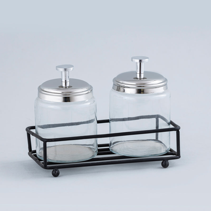 Stainless Steel & Glass Canister set