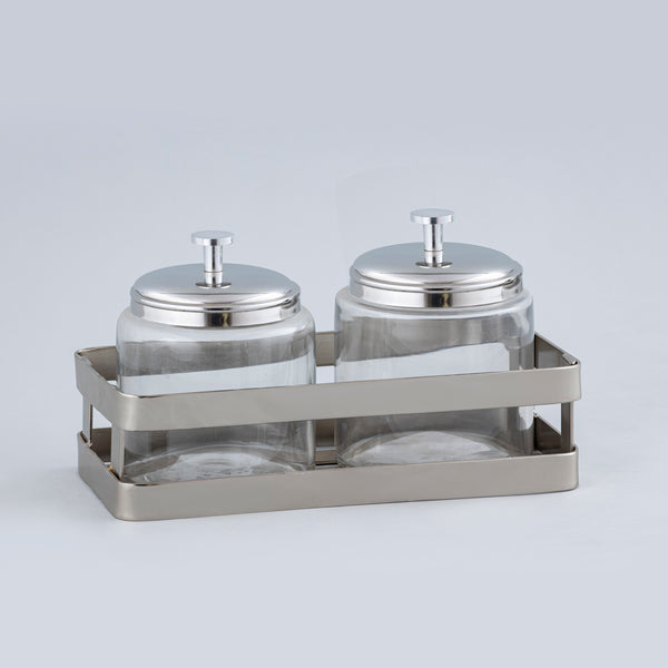 Stainless Steel and Glass Canister