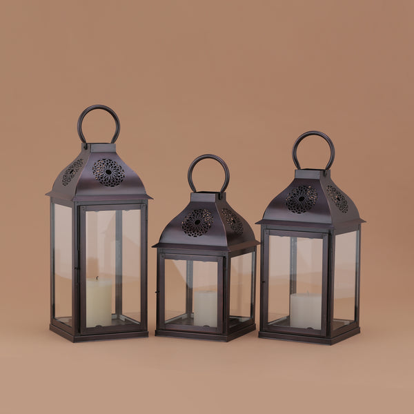 Set of 3 Morrocan Hanging Lanterns