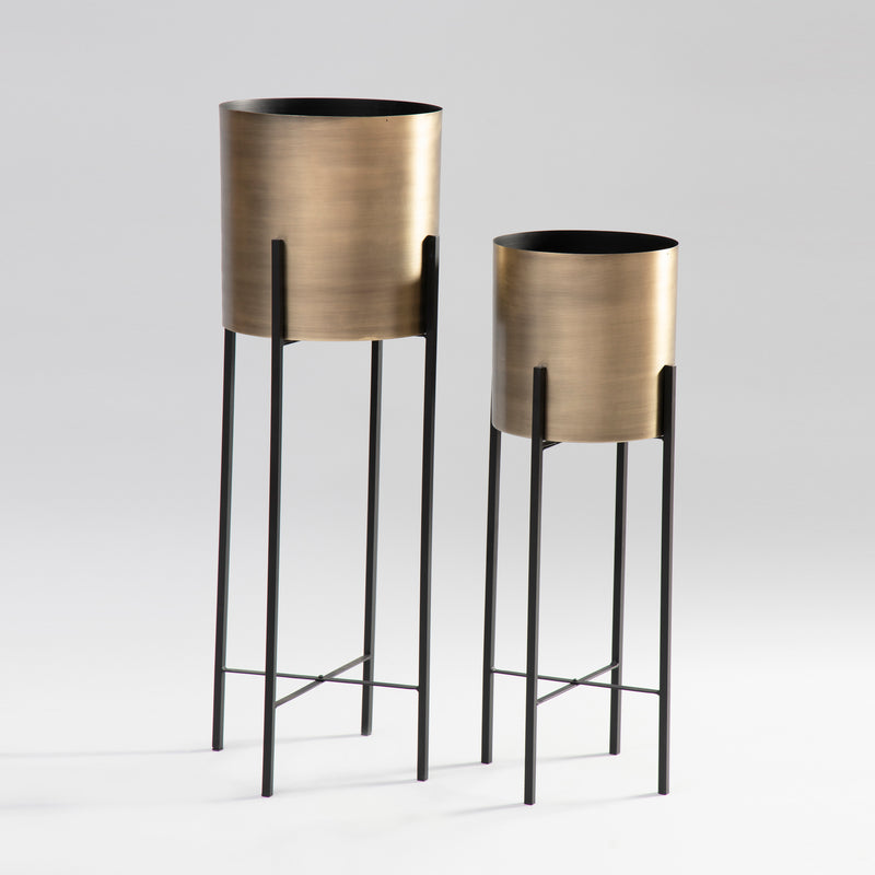 Set of 2 Brass-Planters Stands