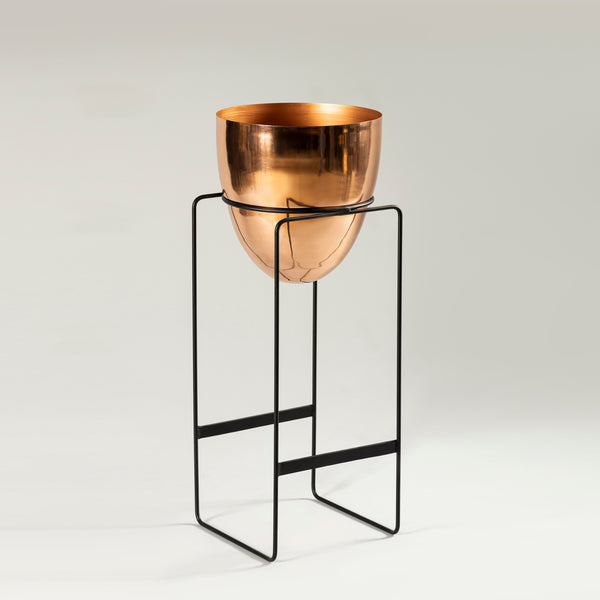 Standing Brass-Finished Planter