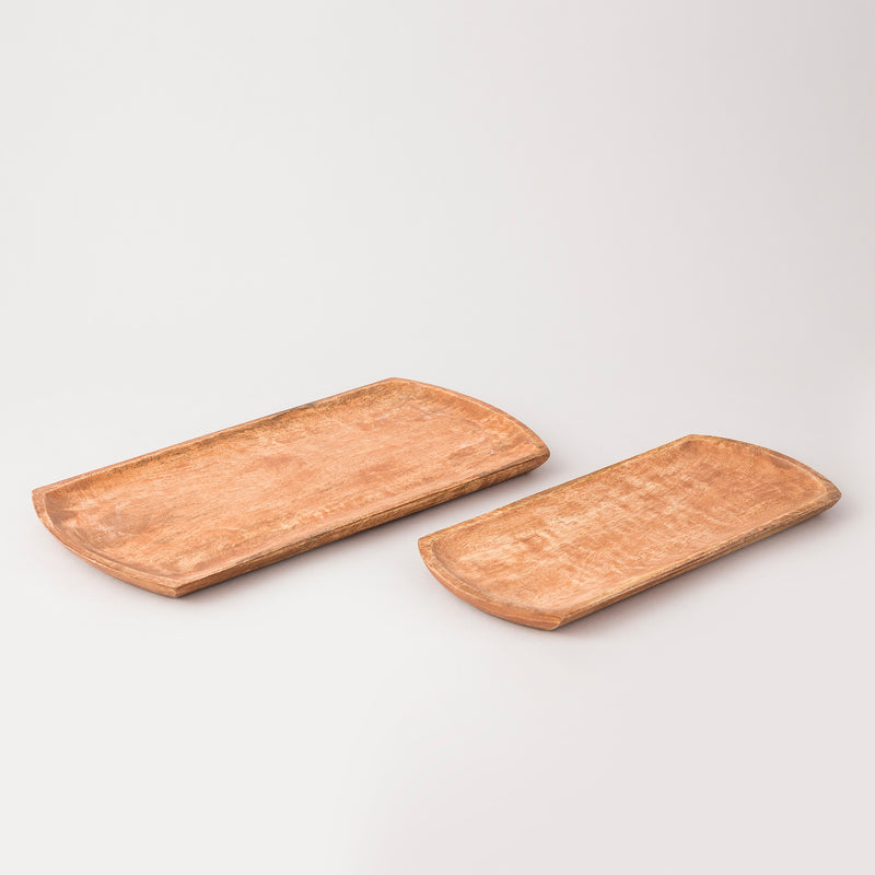 Simple Wooden Platter Set of 2